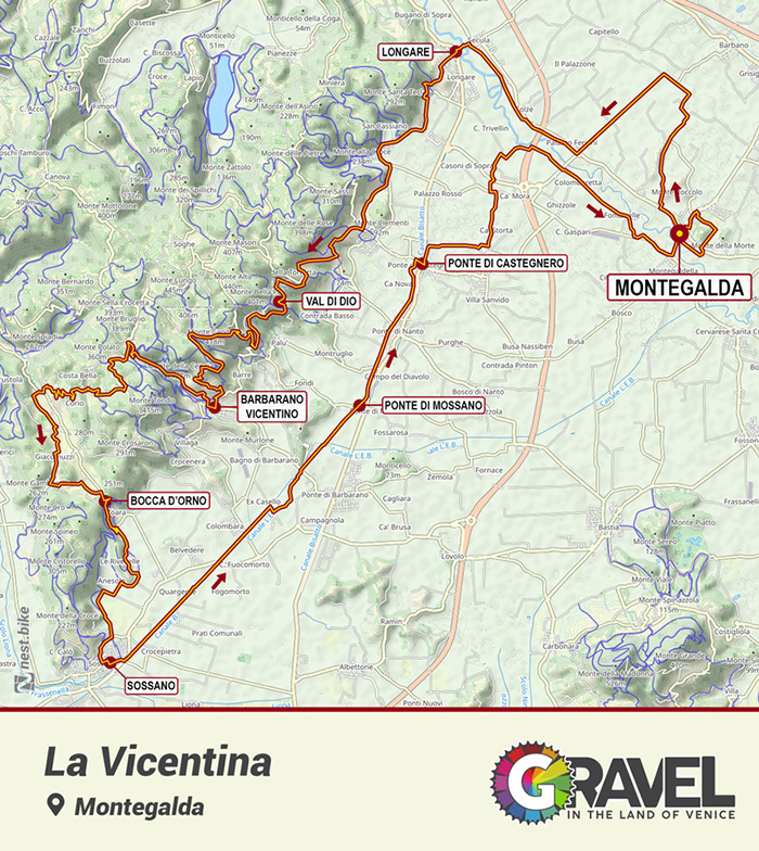 Mappa percorso La Vicentina